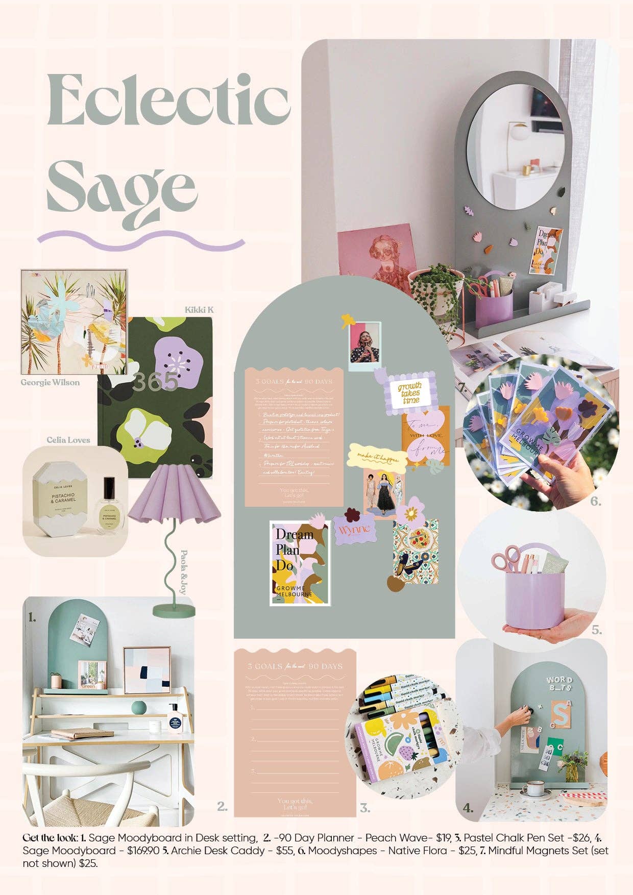 Buy 90 Day Planner - Wave Peach by Growme Melbourne - at Hamish + Grace