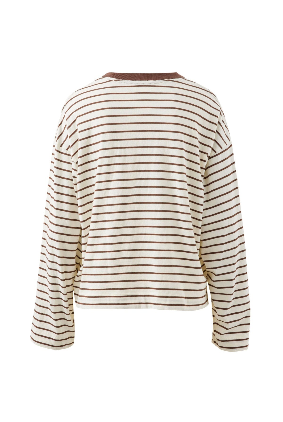 Buy Ceres - Beau Long Sleeve Slouchy Tee - Milk/Brunette Stripe by Ceres Life - at Hamish + Grace