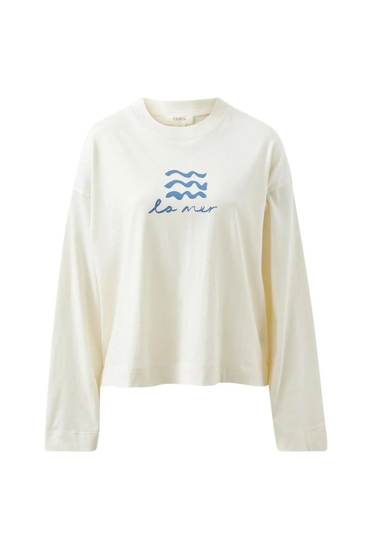 Buy Ceres - Beau Long Sleeve Slouchy Tee - Shell/Del Mar by Ceres Life - at Hamish + Grace