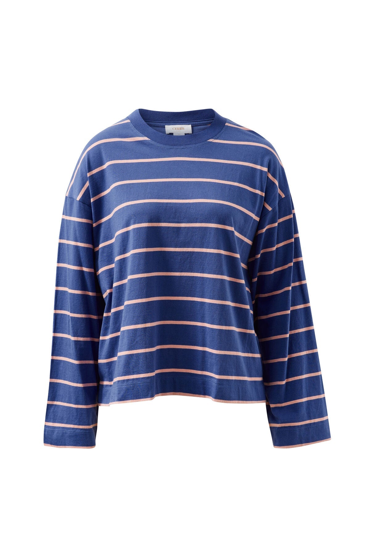 Buy Ceres - Beau Long Sleeve Slouchy Tee - Washed Navy/Pink Clay by Ceres Life - at Hamish + Grace