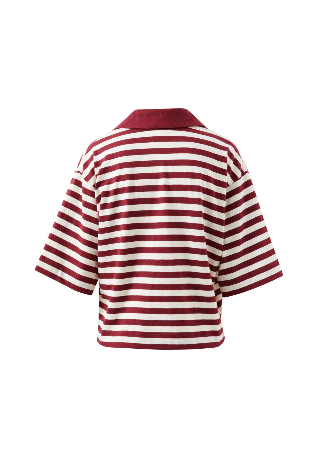Buy Ceres Life - Arlie Short Sleeve Rugby - burgundy/milk stripe by Ceres Life - at Hamish + Grace