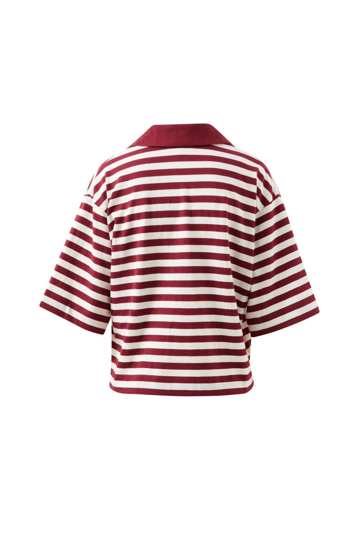 Buy Ceres Life - Arlie Short Sleeve Rugby - burgundy/milk stripe by Ceres Life - at Hamish + Grace