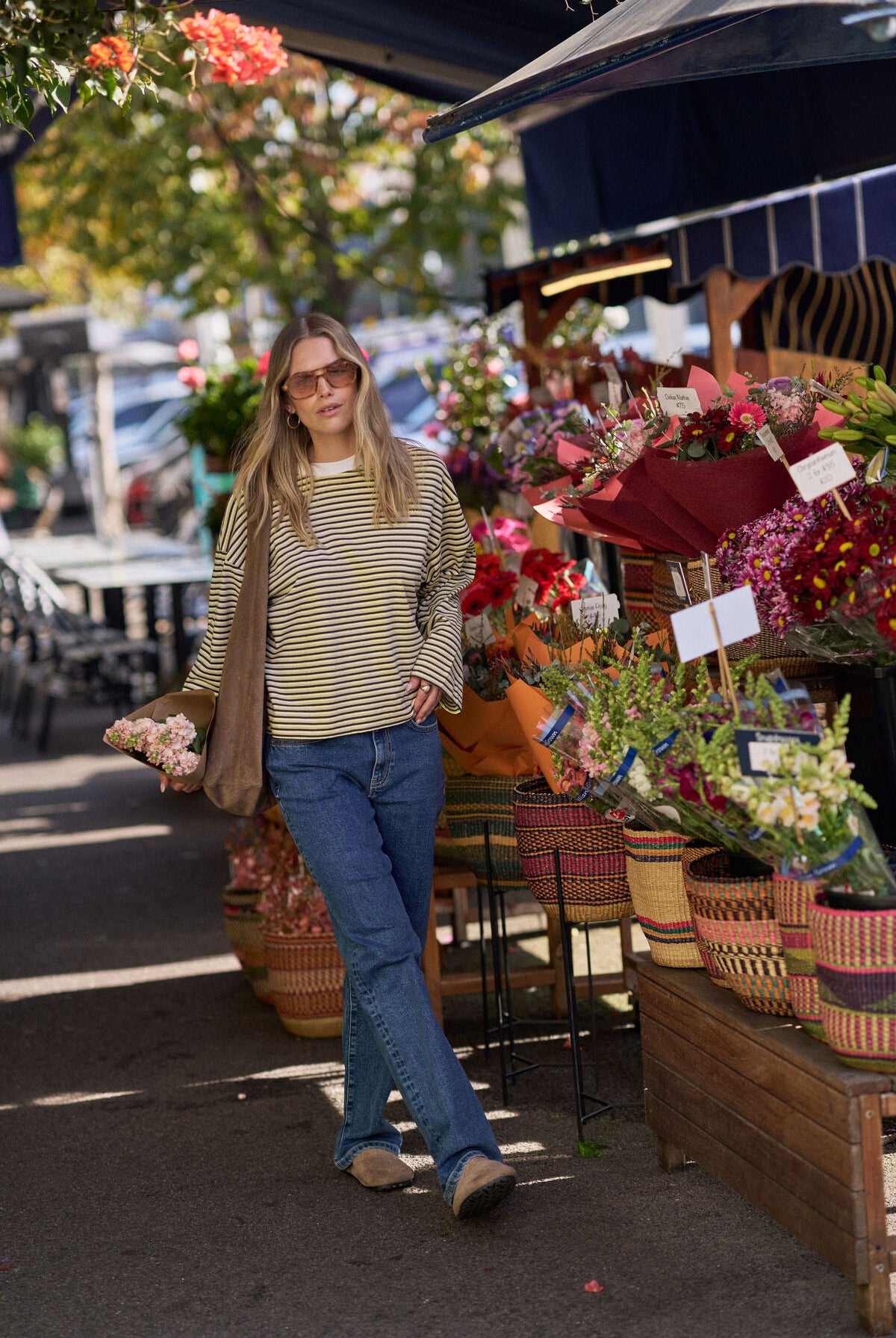 Buy Ceres Life - Beau Long Sleeve Slouchy Tee - heritage navy/butter/stone stripe by Ceres Life - at Hamish + Grace