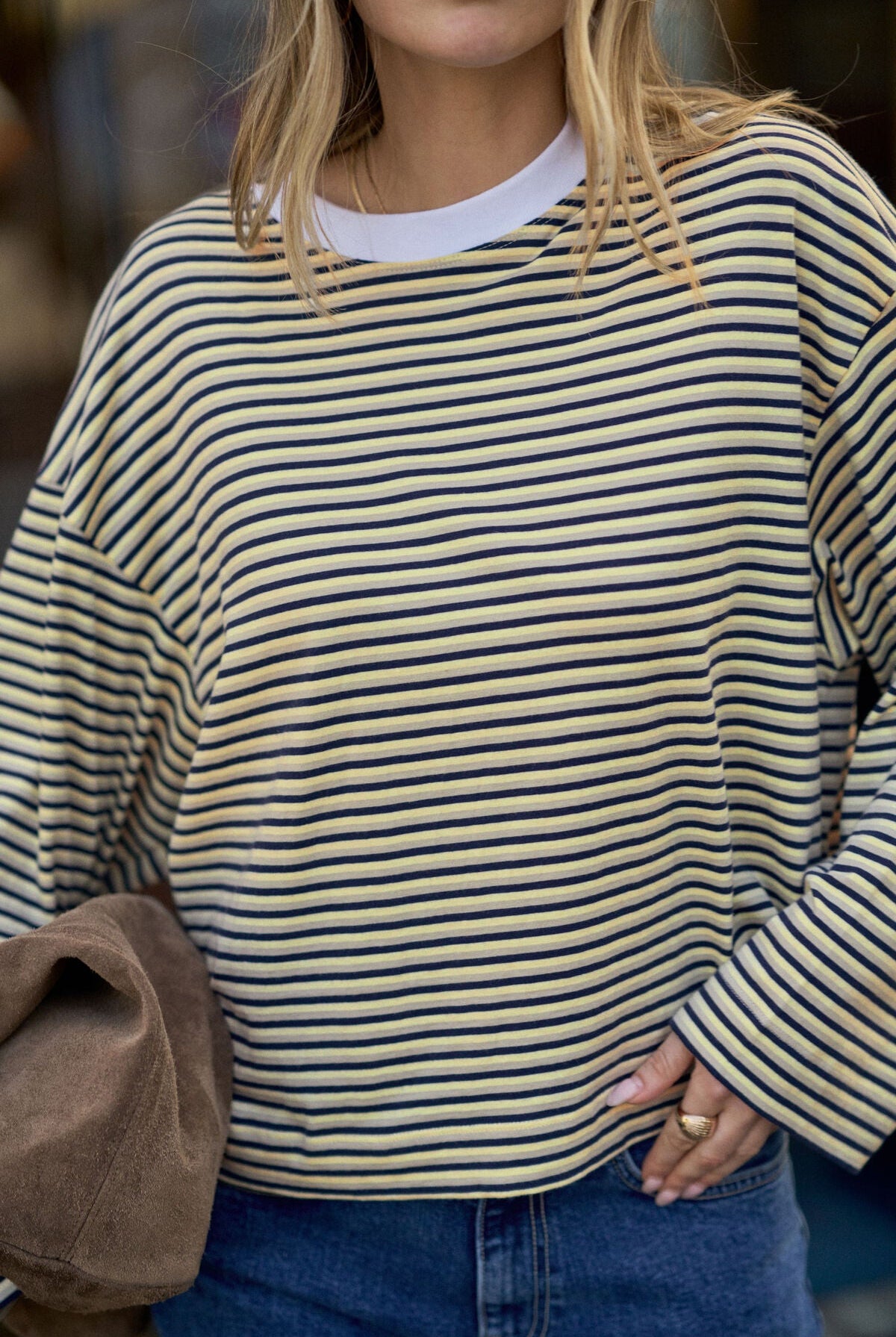 Buy Ceres Life - Beau Long Sleeve Slouchy Tee - heritage navy/butter/stone stripe by Ceres Life - at Hamish + Grace