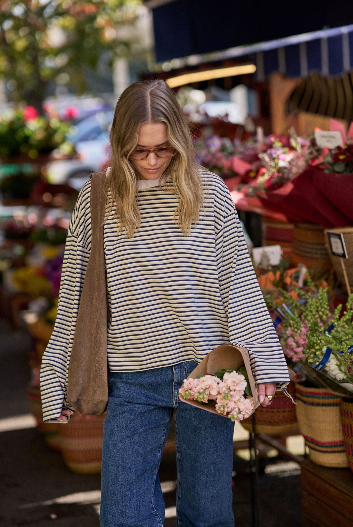 Buy Ceres Life - Beau Long Sleeve Slouchy Tee - heritage navy/butter/stone stripe by Ceres Life - at Hamish + Grace
