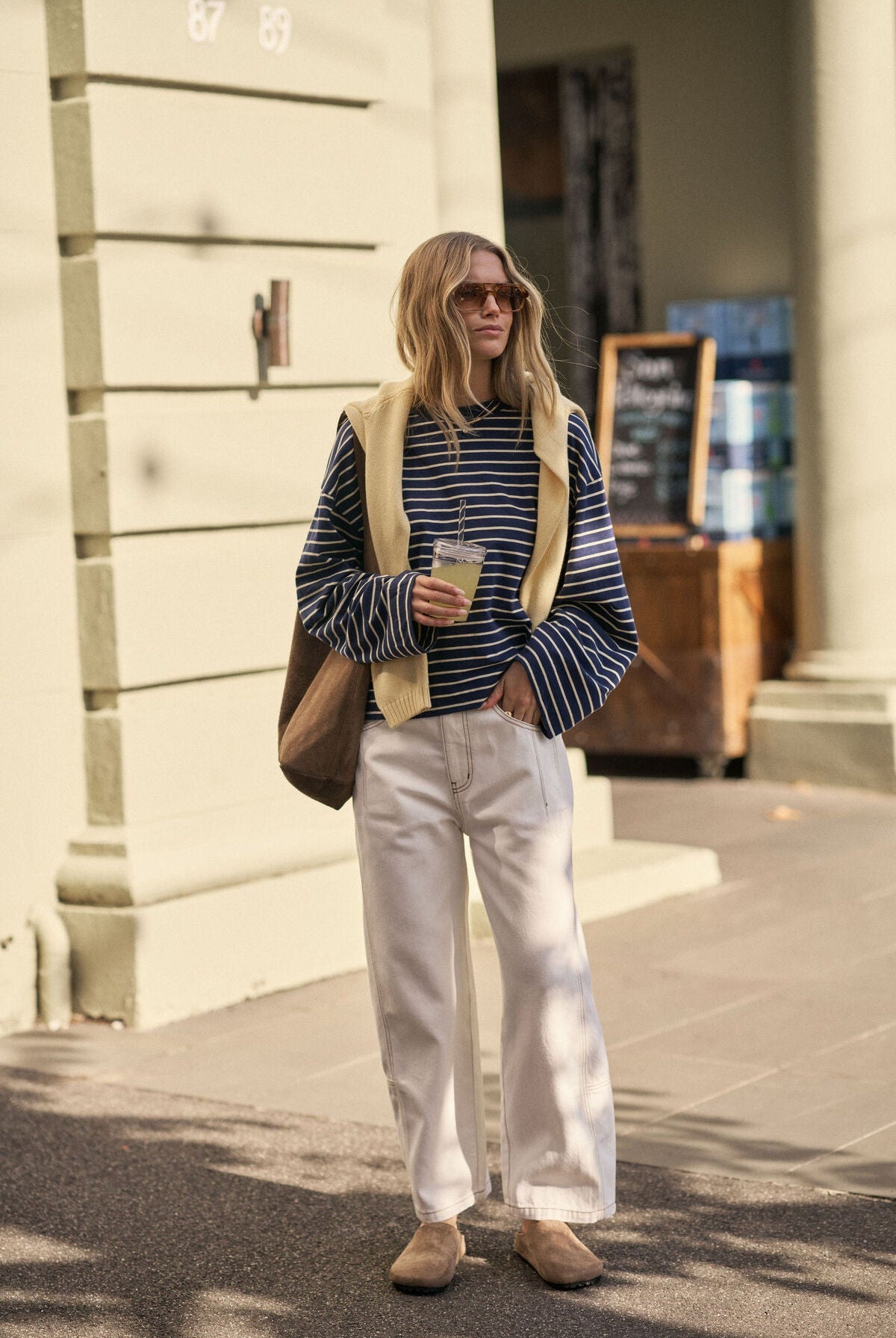 Buy Ceres Life - Beau Long Sleeve Slouchy Tee - Heritage Navy/Marshmallow Stripe by Ceres Life - at Hamish + Grace
