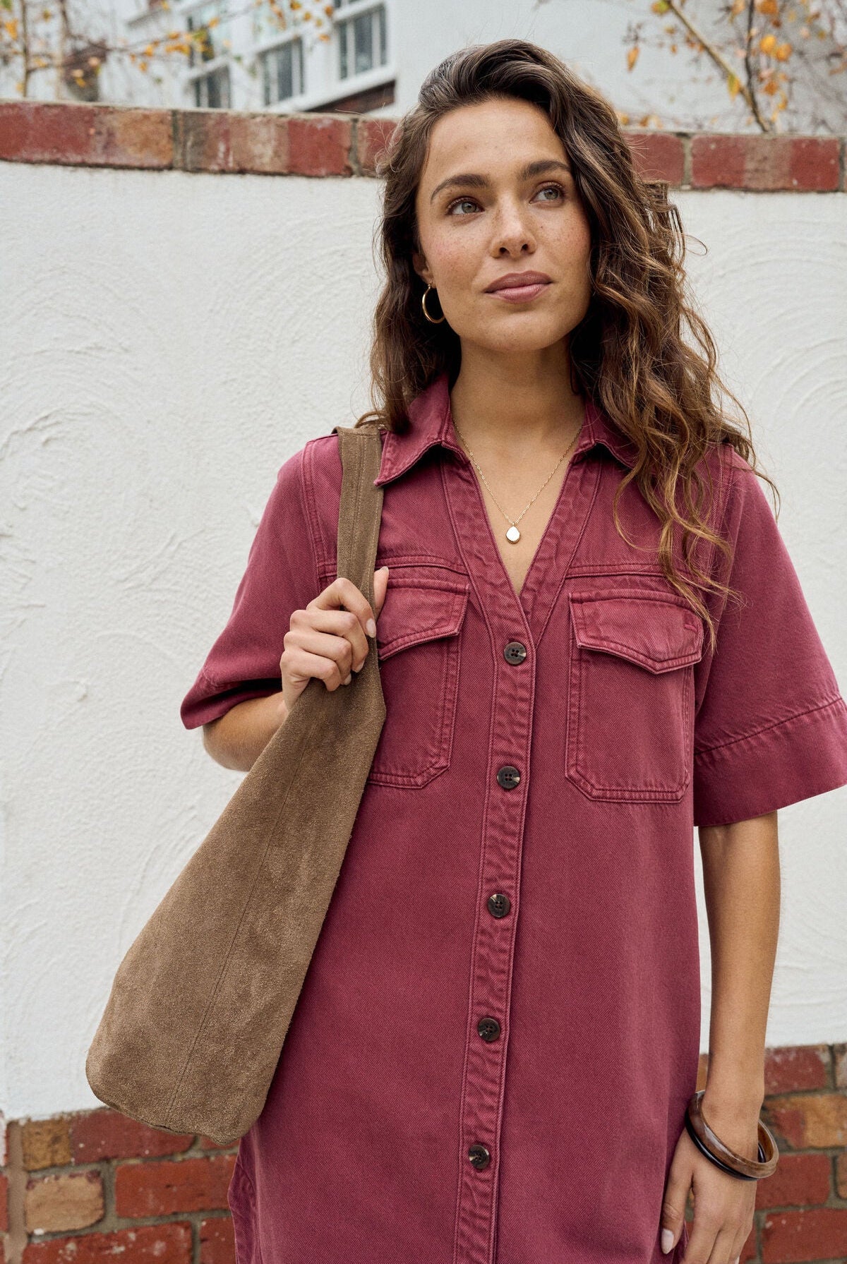 Buy Ceres Life - Bonnie Relaxed Shirt Dress - mulberry by Ceres Life - at Hamish + Grace