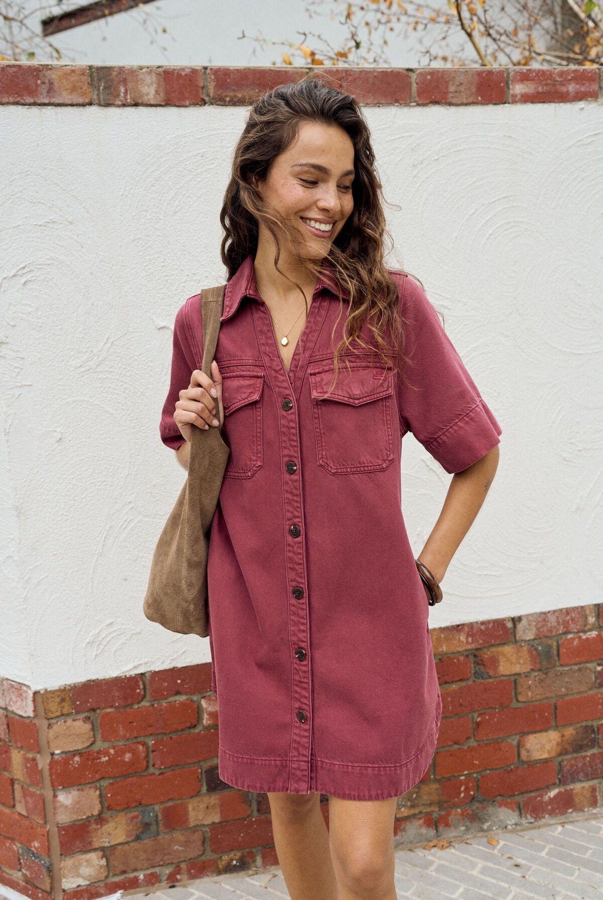 Buy Ceres Life - Bonnie Relaxed Shirt Dress - mulberry by Ceres Life - at Hamish + Grace