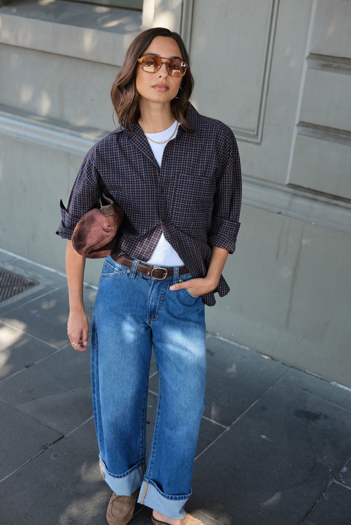 Buy Ceres Life - Frannie Cuffed Barrel Jean by Ceres Life - at Hamish + Grace