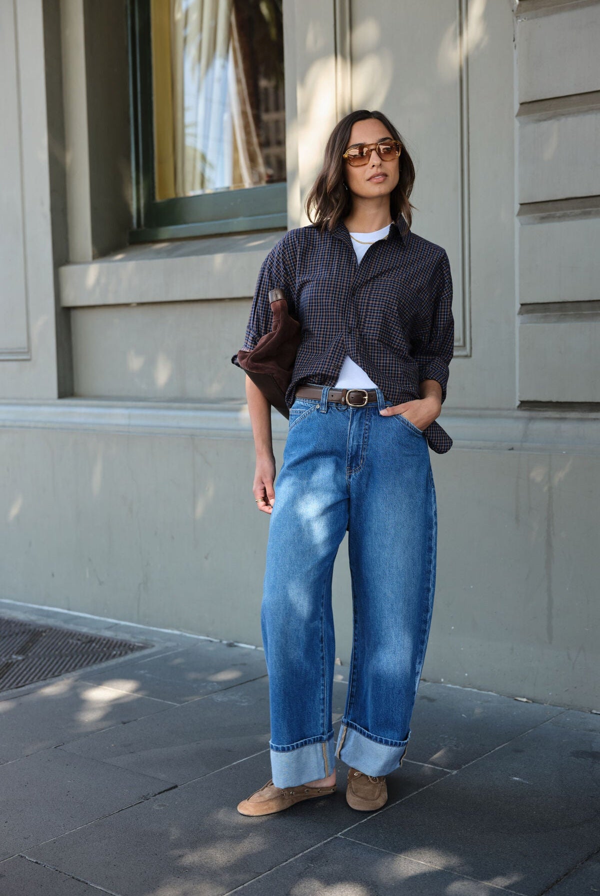 Buy Ceres Life - Frannie Cuffed Barrel Jean by Ceres Life - at Hamish + Grace