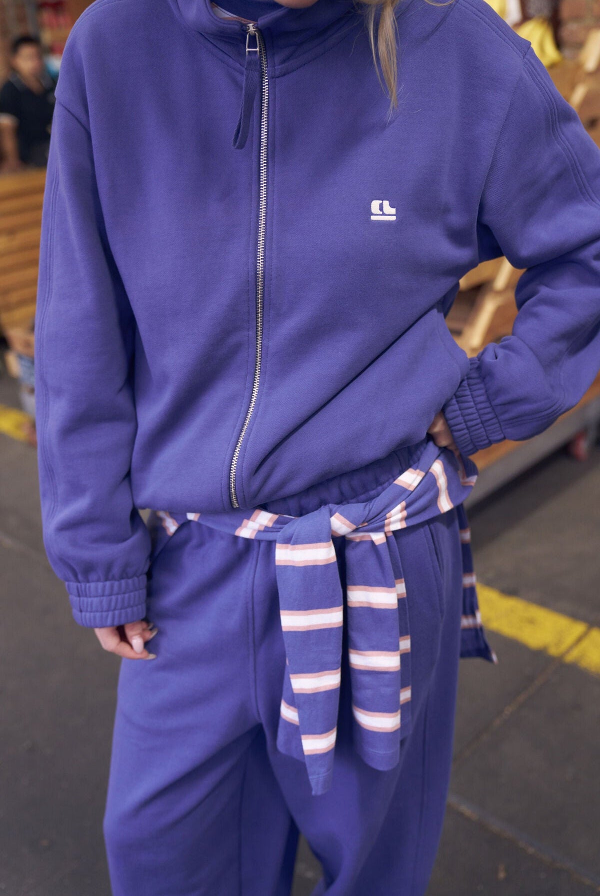 Buy Ceres Life - Freya Zip Thru Sweat - Washed Navy by Ceres Life - at Hamish + Grace