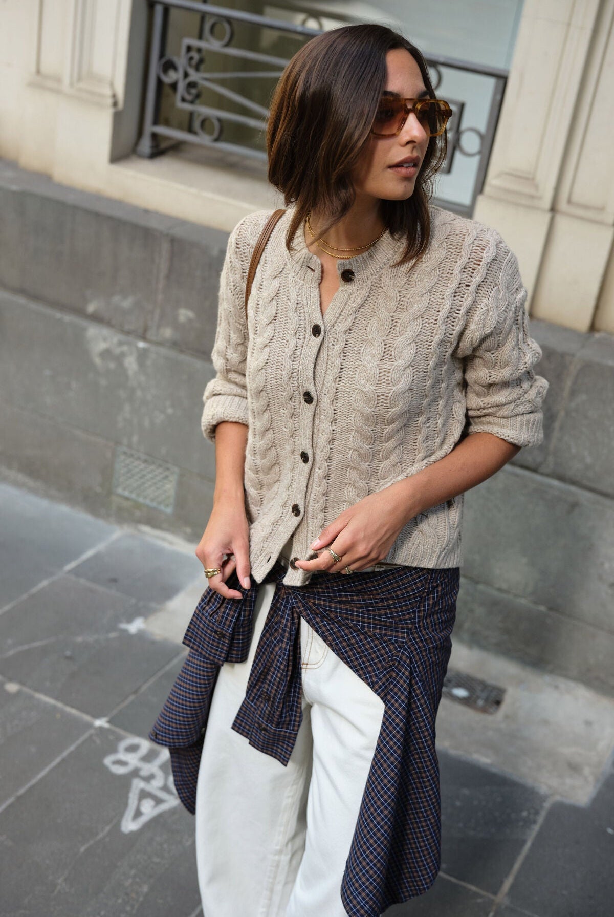 Buy Ceres Life - Heidi Cable Knit Cardi - oat by Ceres Life - at Hamish + Grace