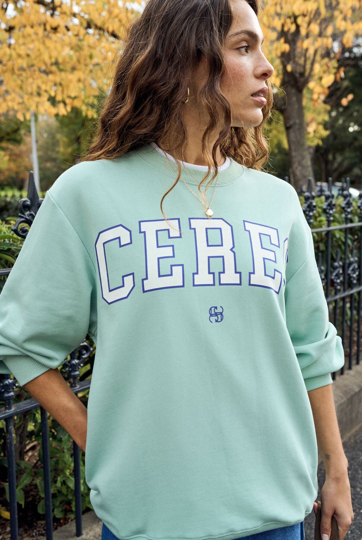 Buy Ceres Life - Isla Oversized Slouchy Crew - Seafoam by Ceres Life - at Hamish + Grace