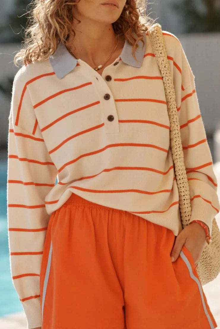 Buy Ceres Life - Jessa Rugby Knit - Ecru Stripe by Ceres Life - at Hamish + Grace