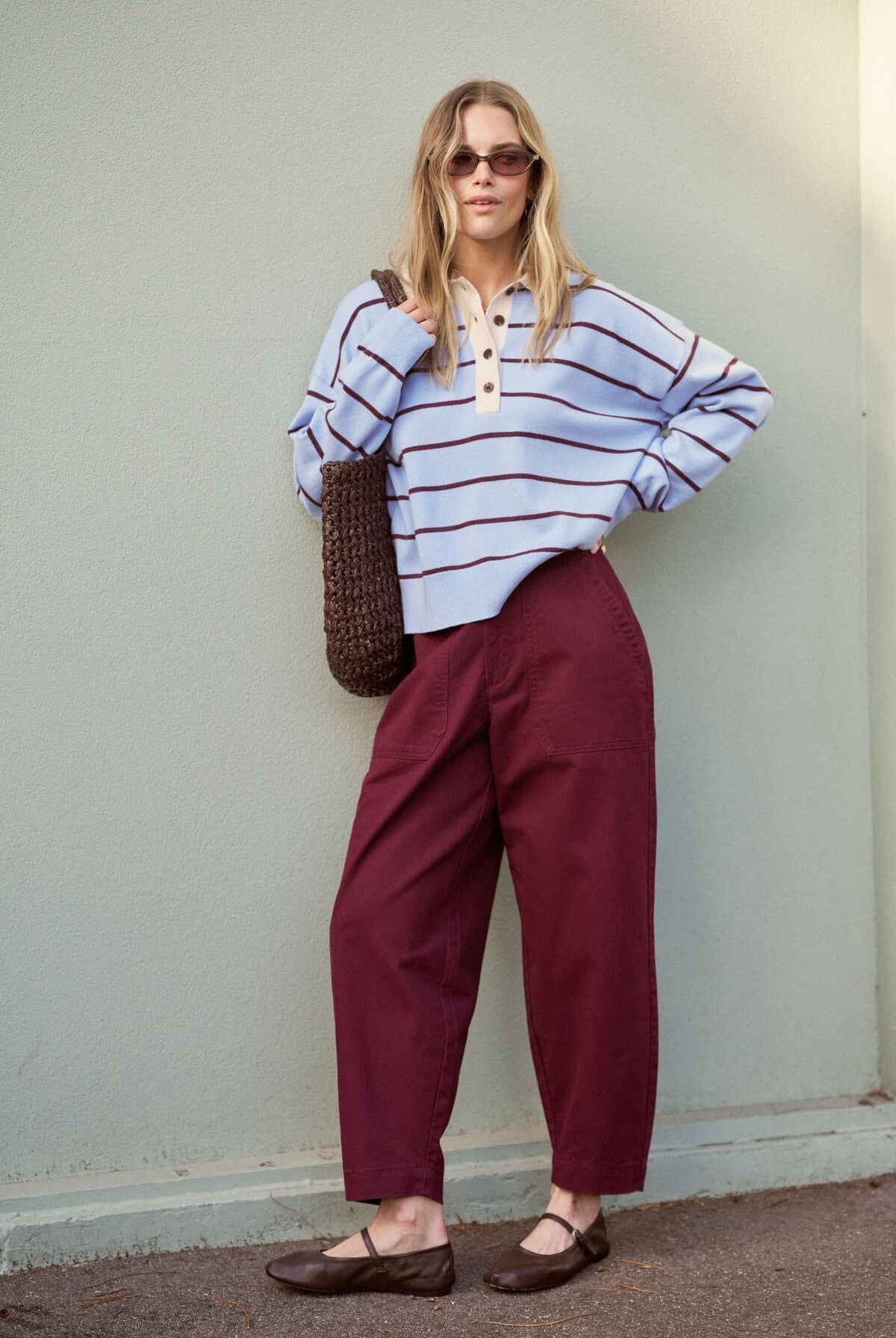 Buy Ceres Life - Jessa Rugby Knit - Sky Blue Stripe by Ceres Life - at Hamish + Grace