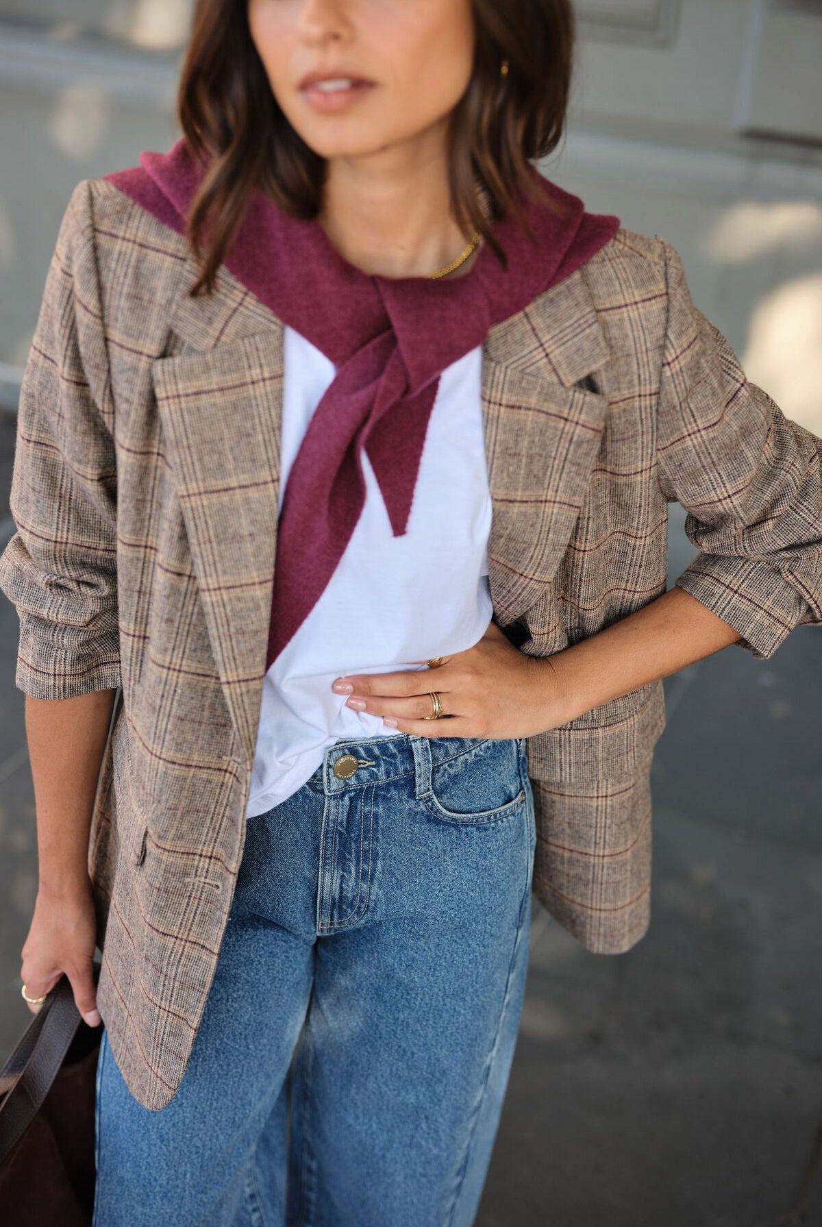 Buy Ceres Life - Joni Blazer - brown check by Ceres Life - at Hamish + Grace