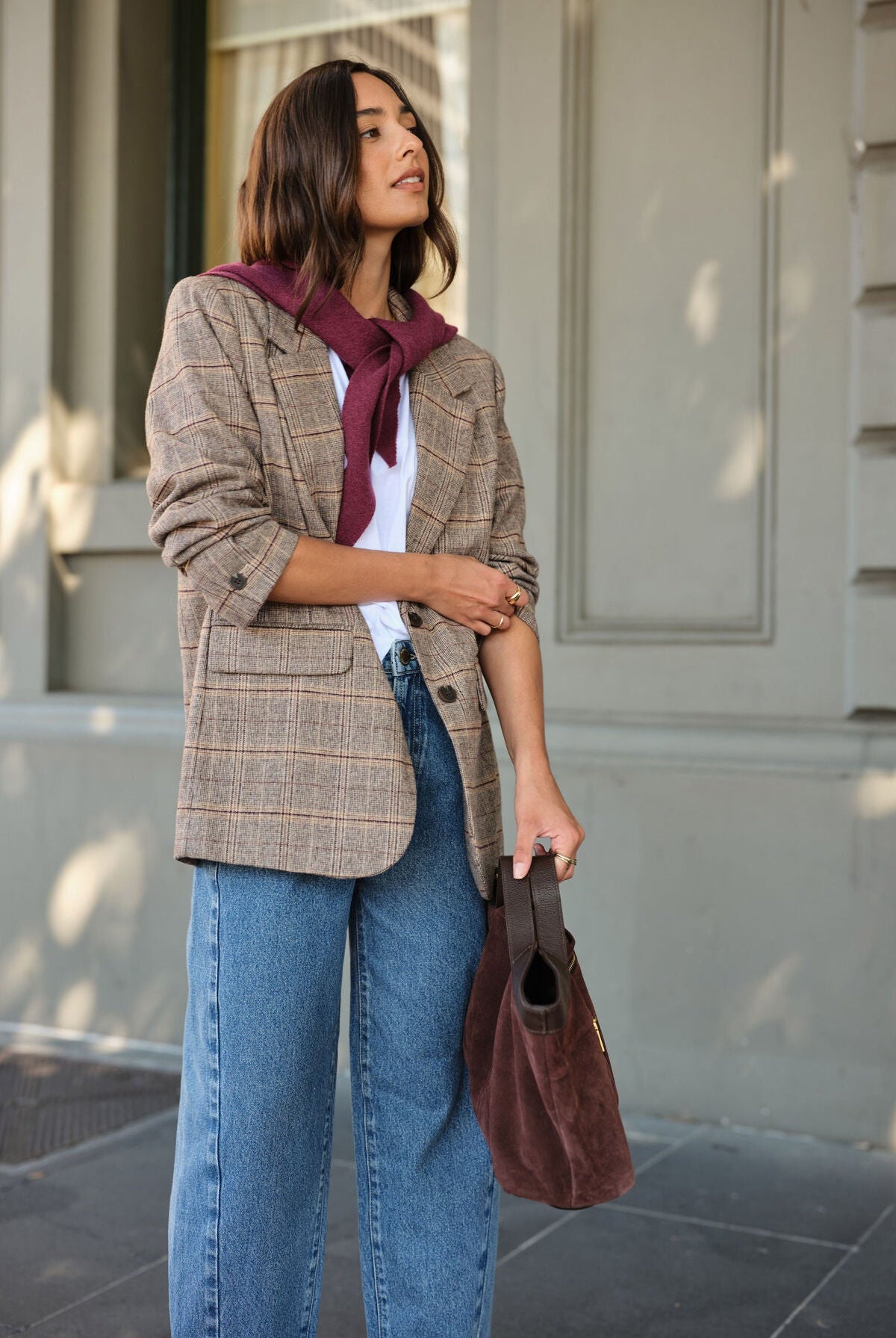 Buy Ceres Life - Joni Blazer - brown check by Ceres Life - at Hamish + Grace