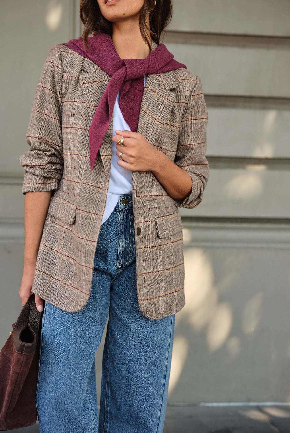 Buy Ceres Life - Joni Blazer - brown check by Ceres Life - at Hamish + Grace