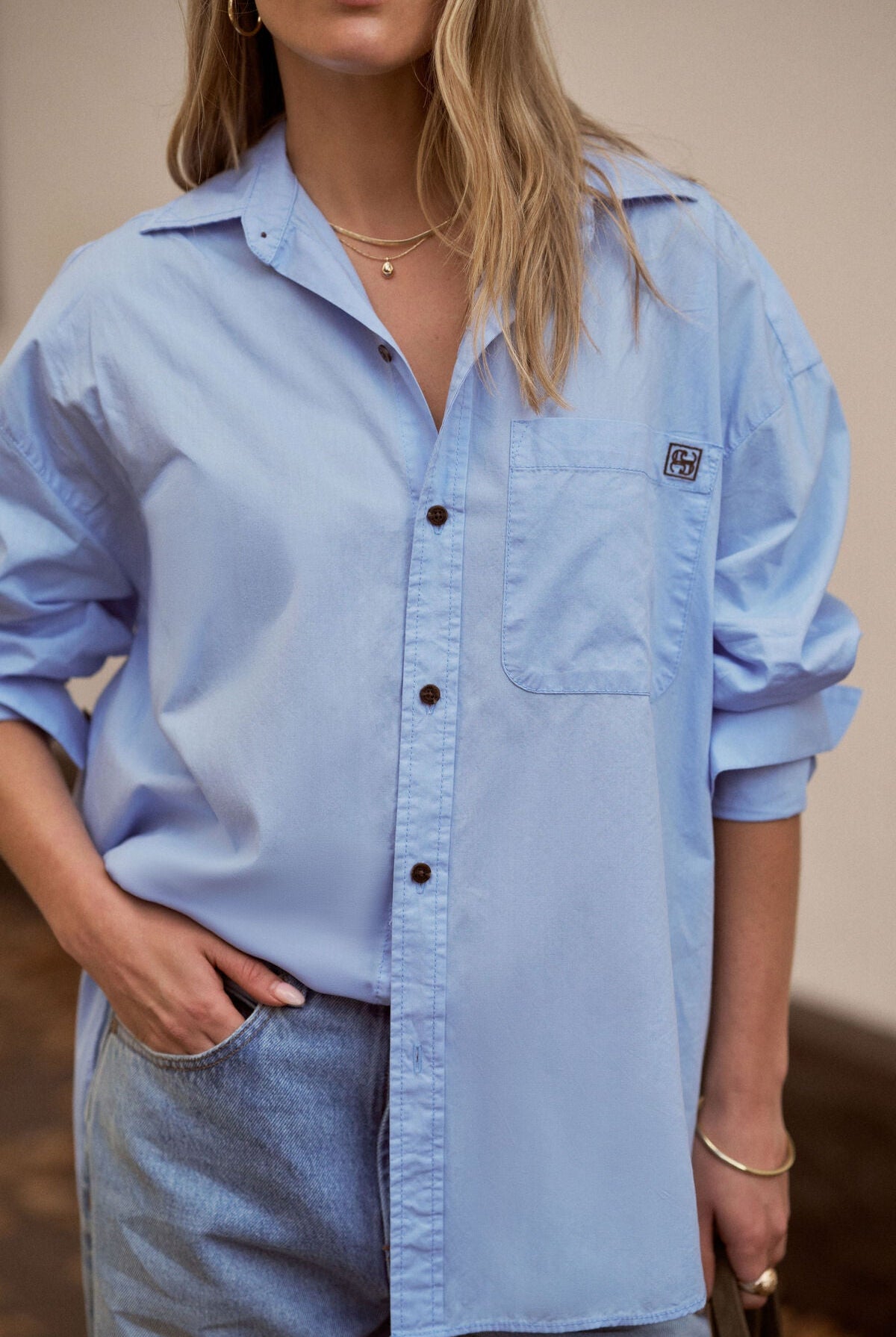 Buy Ceres Life - Peta Oversized Shirt - Sky Blue by Ceres Life - at Hamish + Grace