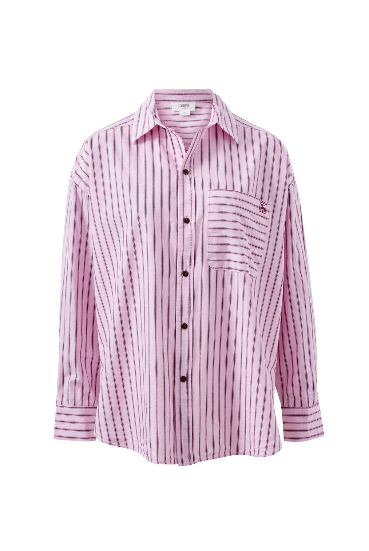 Buy Ceres Life - Peta Oversized Shirt - sunfaded pink stripe by Ceres Life - at Hamish + Grace