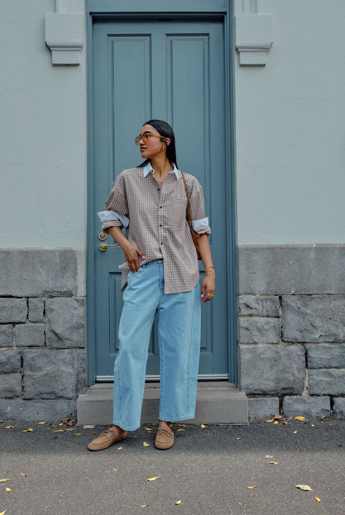 Buy Ceres Life - Peta Oversized Shirt - toffee check by Ceres Life - at Hamish + Grace