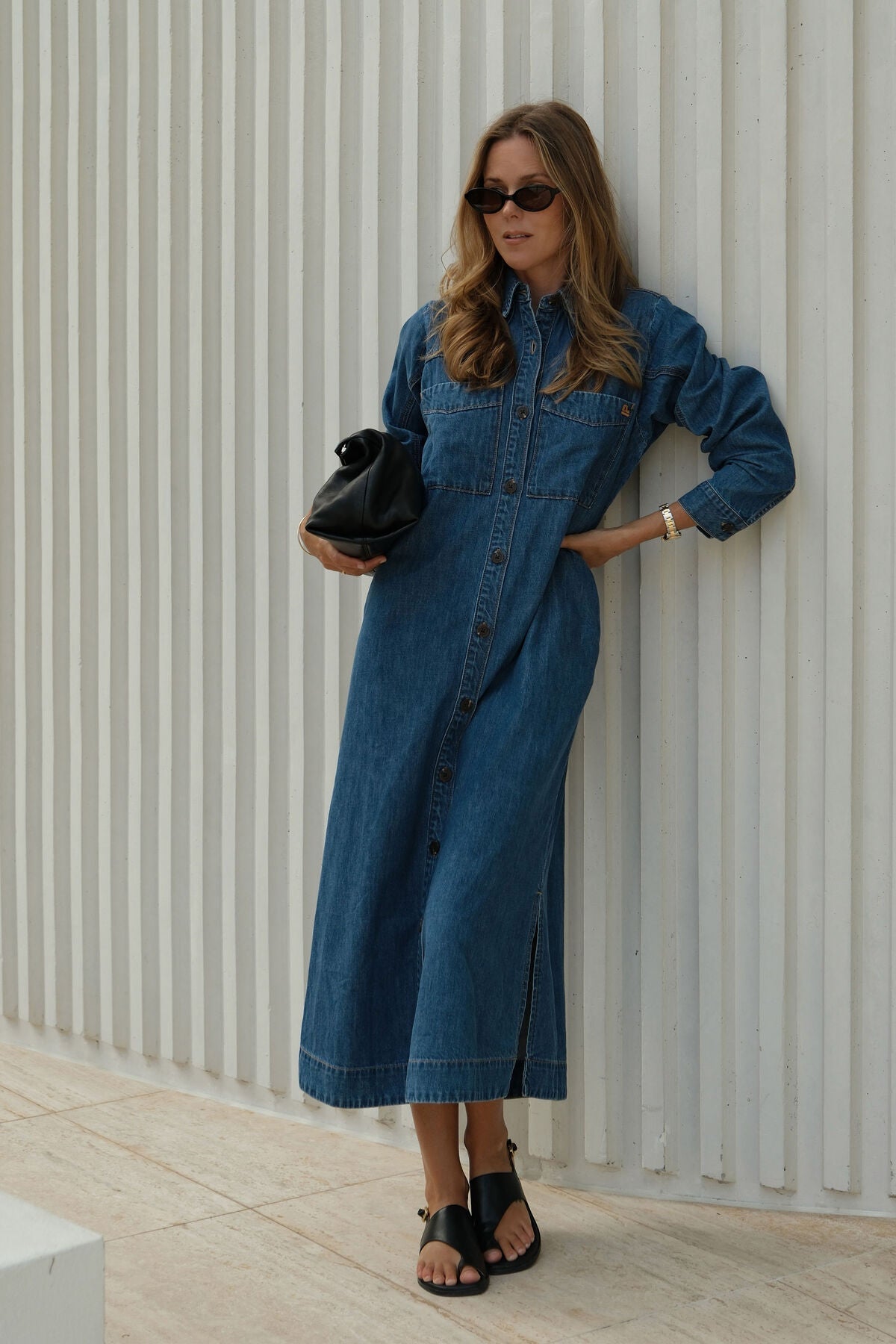 Buy Ceres Life - Rae Long Sleeve Midi Dress - Fresh Indigo by Ceres Life - at Hamish + Grace