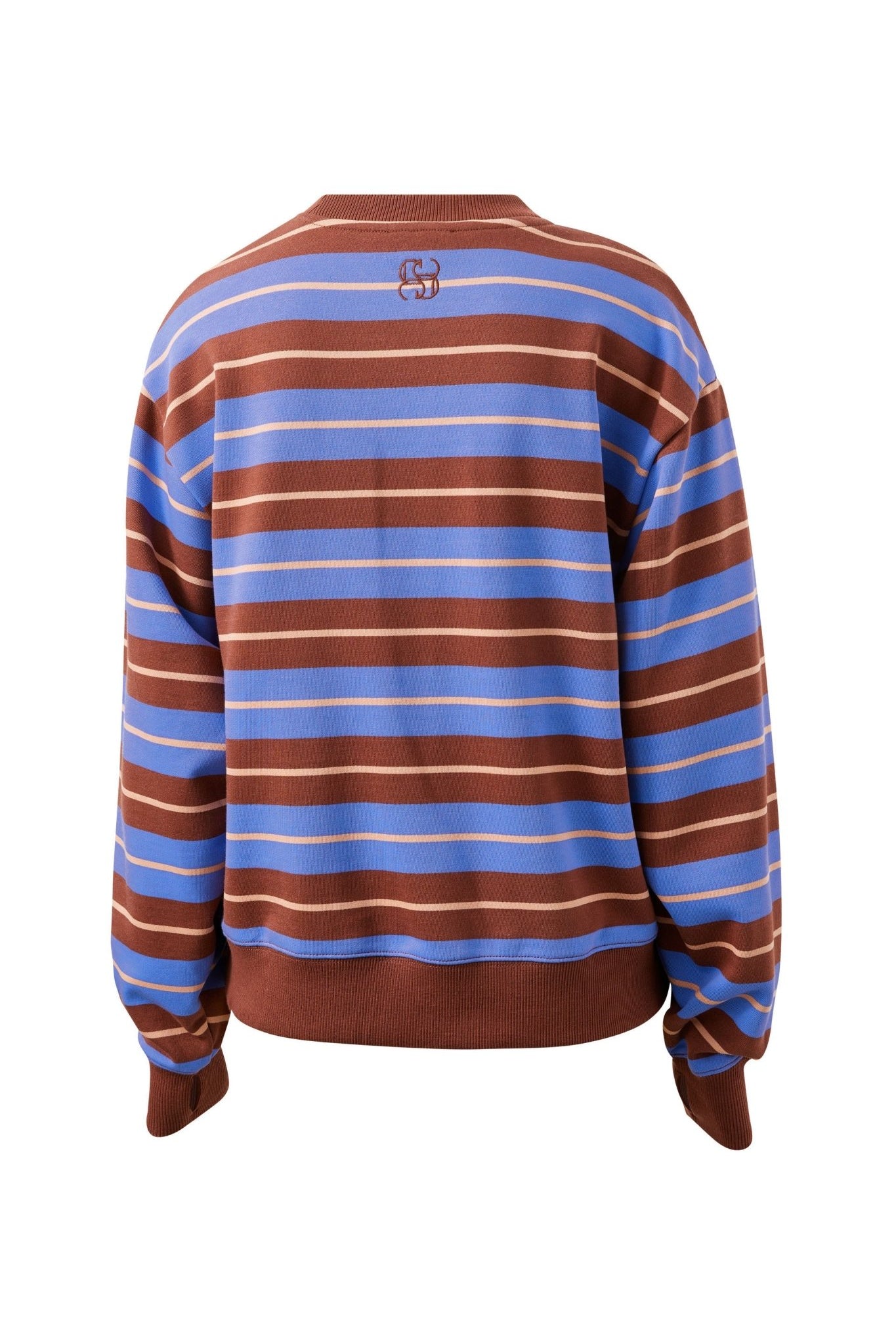 Buy Ceres Life - Romy Crew - vintage blue pink clay burnt toffee stripe by Ceres Life - at Hamish + Grace