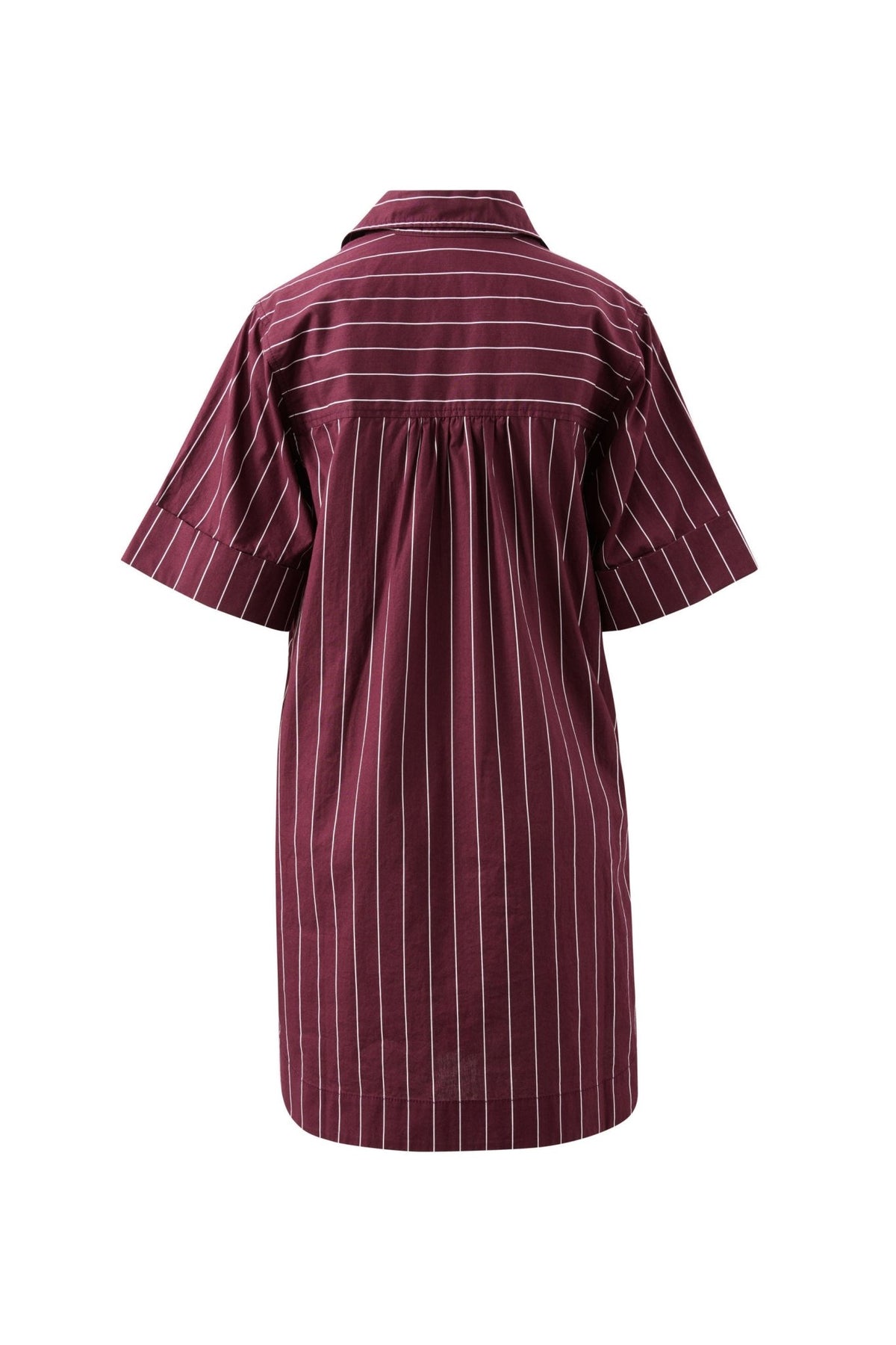 Buy Ceres Life - Sara Mini Dress - Wine Printed Pinstripe by Ceres Life - at Hamish + Grace