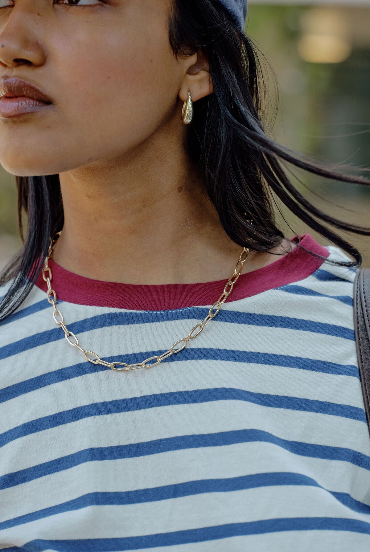 Buy Ceres Life - Scout Slouchy Long Sleeve Tee - milk prussian blue stripe by Ceres Life - at Hamish + Grace