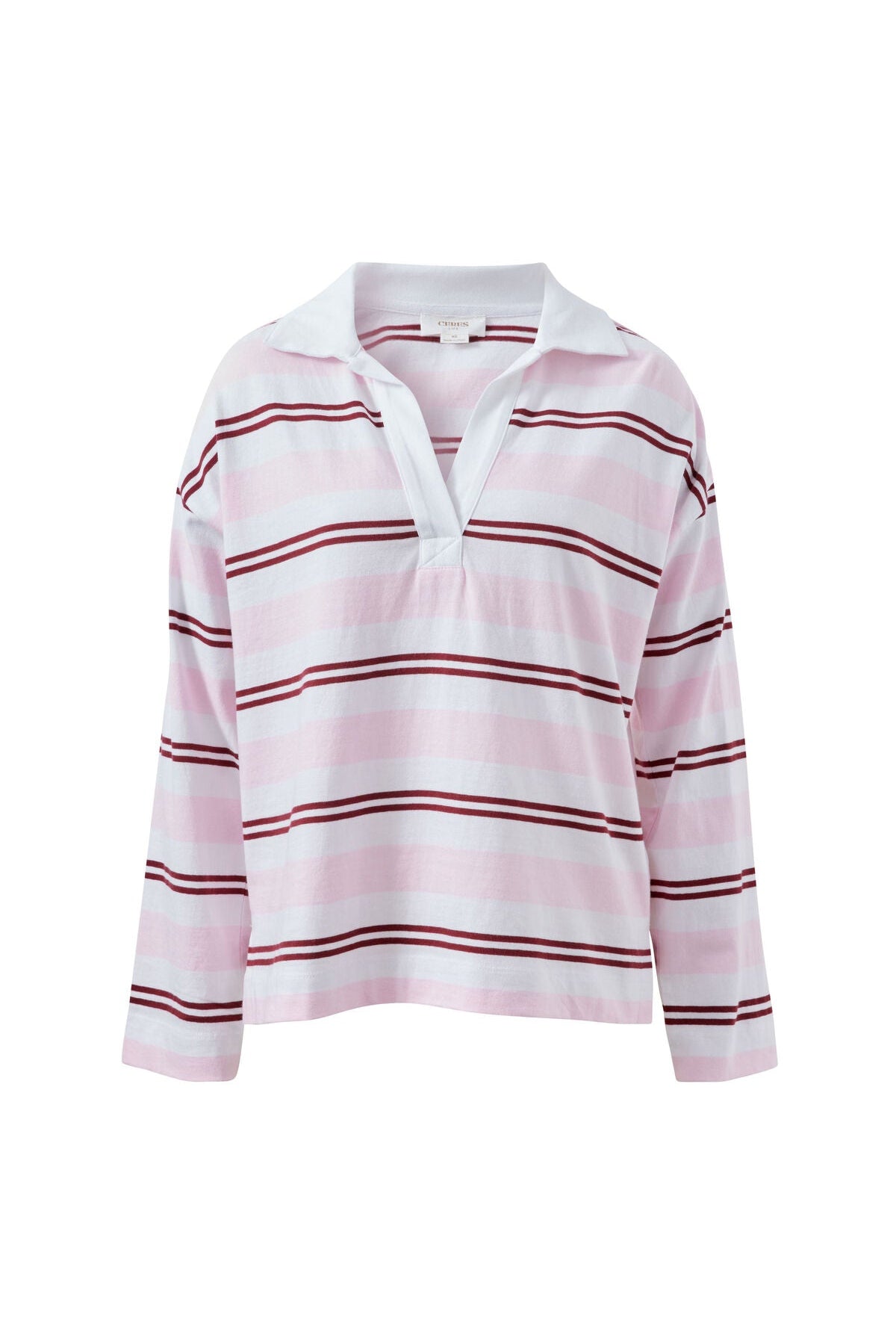Buy Ceres Life - Shelby Slouchy Rugby Top - sunfaded pink/mulberry stripe by Ceres Life - at Hamish + Grace