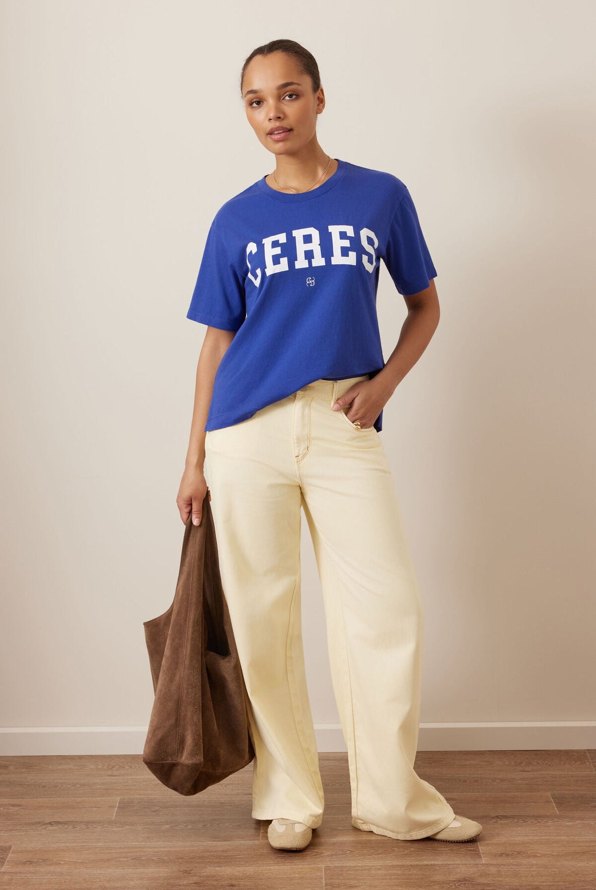 Buy Ceres Life - Stevie Slouchy Tee - polo blue/marshmallow varsity by Ceres Life - at Hamish + Grace