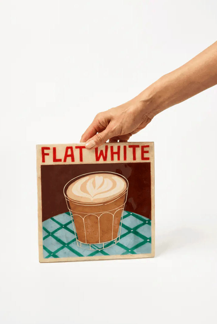 Buy Jones and Co - BARISTA WALL ART FLAT WHITE by Jones & Co - at Hamish + Grace