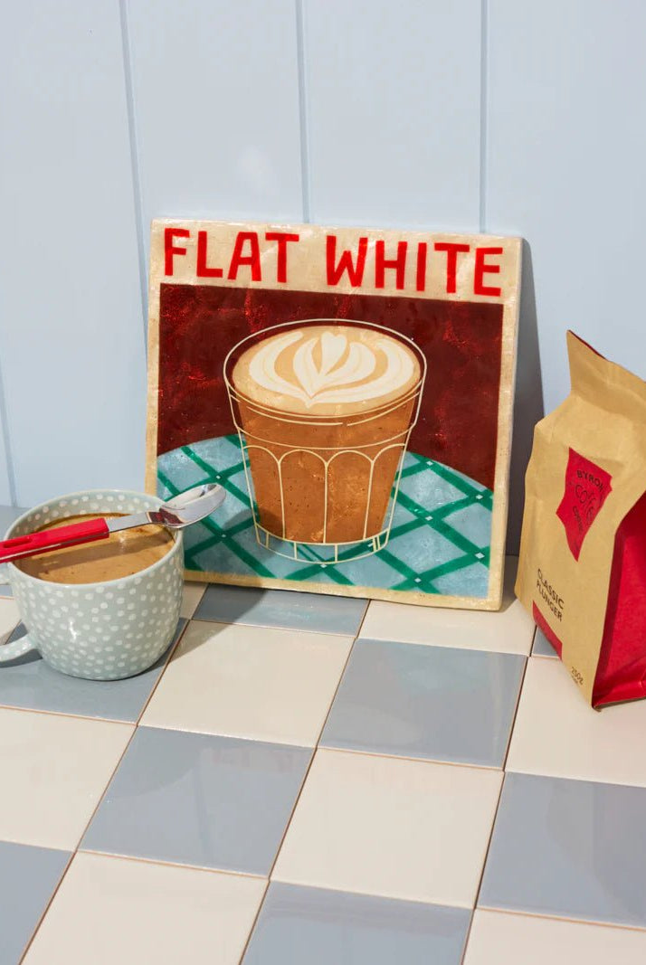 Buy Jones and Co - BARISTA WALL ART FLAT WHITE by Jones & Co - at Hamish + Grace