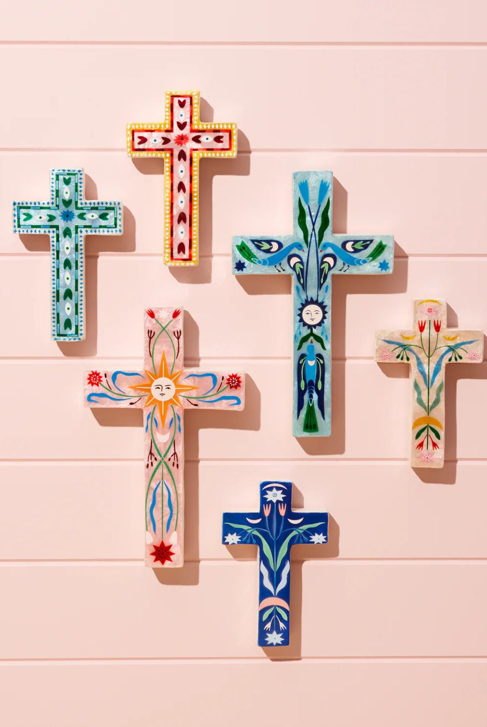 Buy Jones and Co - FABLE BLUE FLORAL SMALL CROSS by Jones & Co - at Hamish + Grace