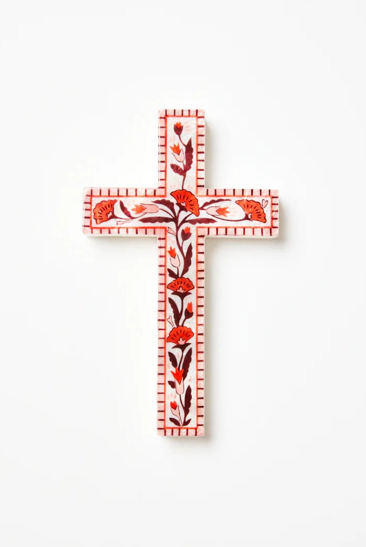 Buy Jones and Co - Samira Large Cross Pink Flower by Jones & Co - at Hamish + Grace