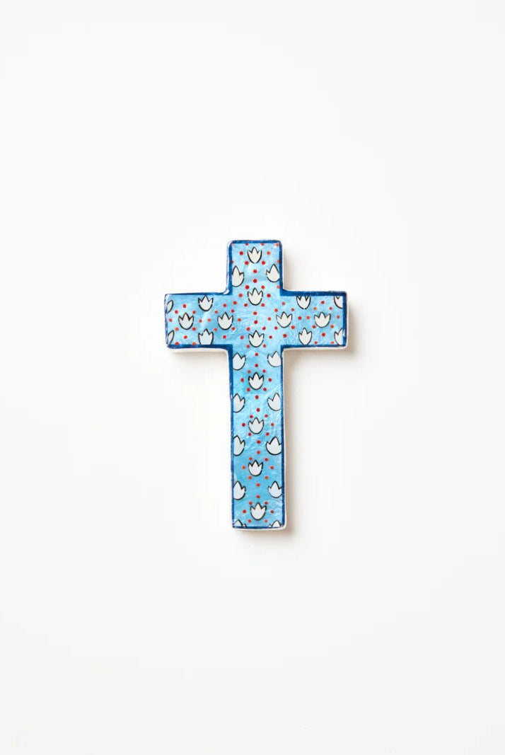 Buy Jones and Co - Samira Small Cross Blue Lotus by Jones & Co - at Hamish + Grace