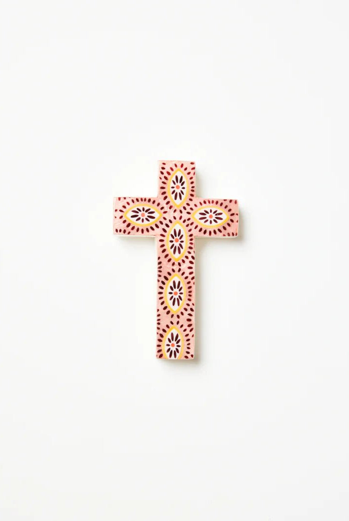 Buy Jones and Co - Samira Small Cross Pink Eyes by Jones & Co - at Hamish + Grace
