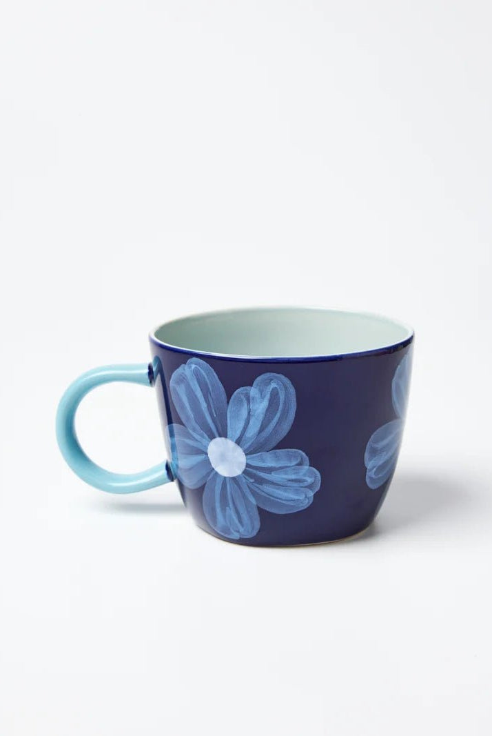 Buy Jones & Co Chino Mug Boss Daisy Navy | Handmade Ceramic Mug Australia by Jones & Co - at Hamish + Grace