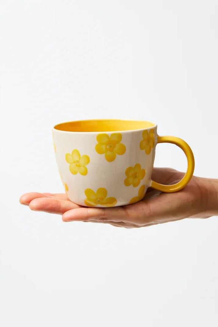 Buy Jones & Co Chino Mug Daisy Mustard | Handmade Ceramic Mug Australia by Jones & Co - at Hamish + Grace