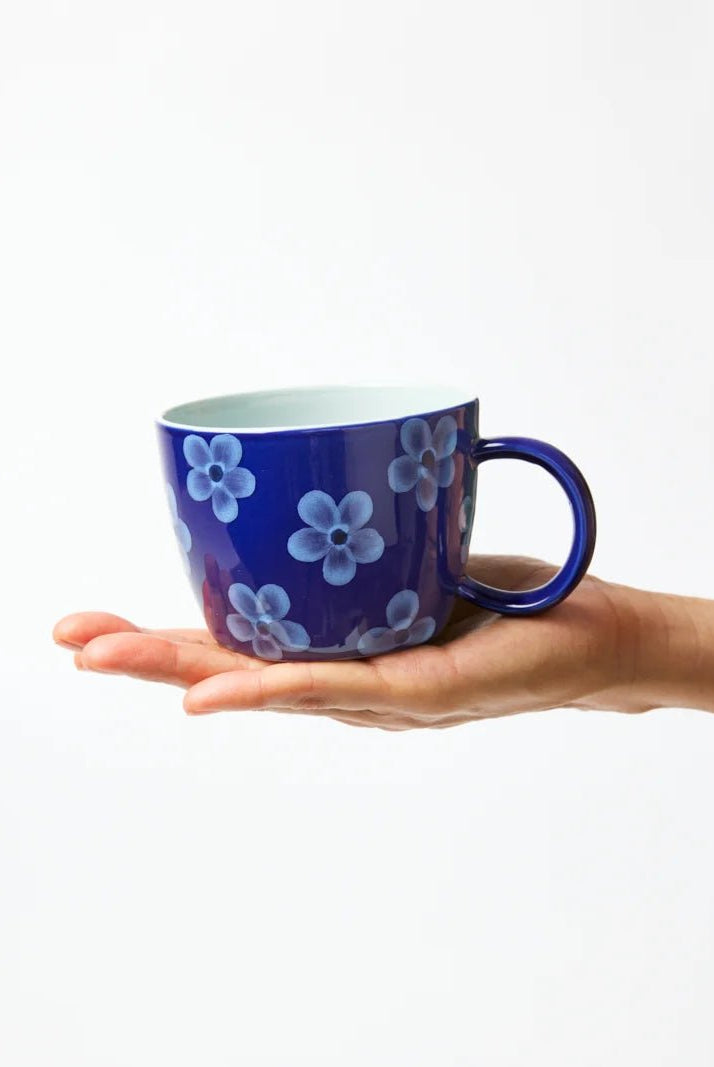 Buy Jones & Co Chino Mug Daisy Navy | Handmade Ceramic Mug Australia by Jones & Co - at Hamish + Grace