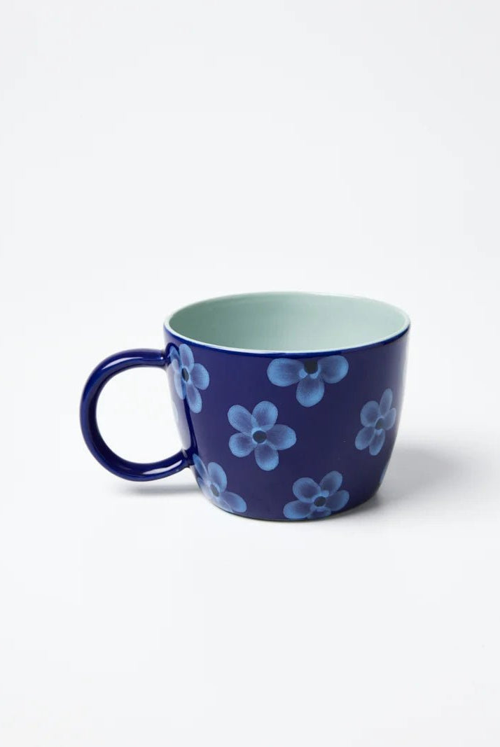 Buy Jones & Co Chino Mug Daisy Navy | Handmade Ceramic Mug Australia by Jones & Co - at Hamish + Grace