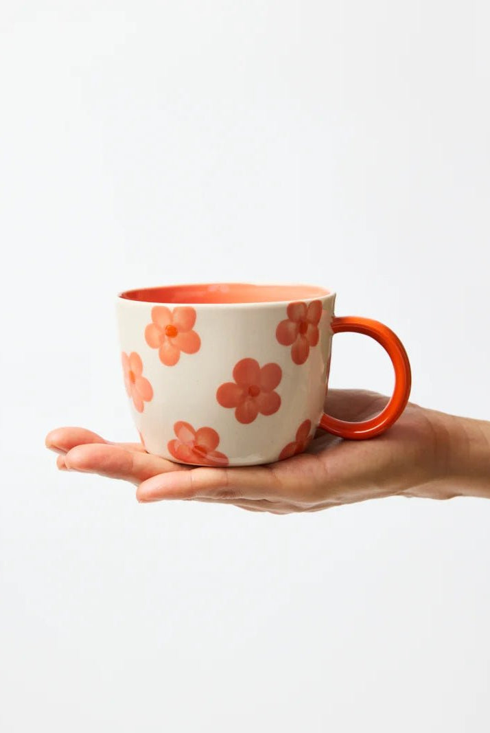 Buy Jones & Co Chino Mug Daisy Peach | Handmade Ceramic Mug Australia by Jones & Co - at Hamish + Grace