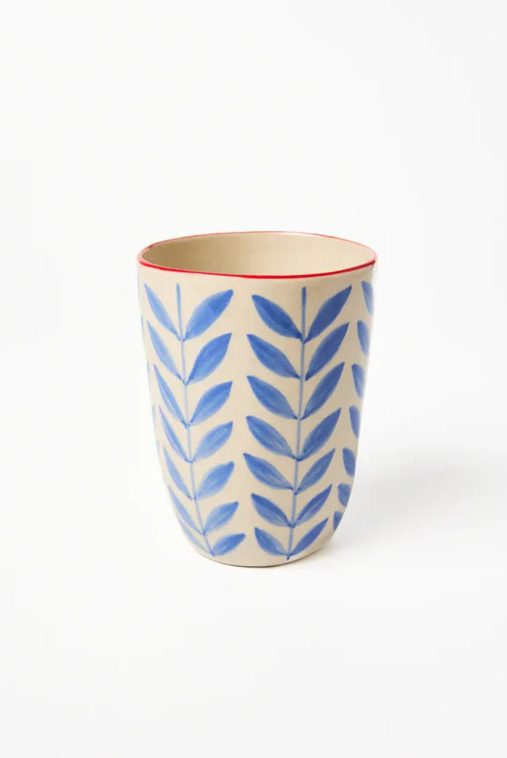 Buy Jones & Co Granada Cup Leaf | Hand - Painted Ceramic Mug | Folk - Art Leaf Coffee & Tea Cup by Jones & Co - at Hamish + Grace