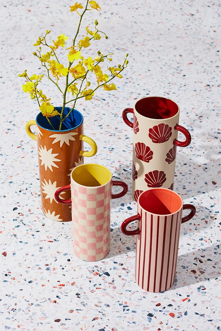 Buy Jones & Co - GRIFFE TALL VASE MUSTARD STAR by Jones & Co - at Hamish + Grace