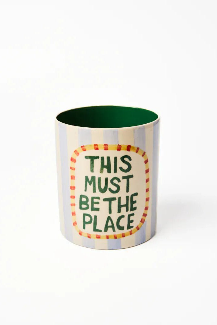 Buy Jones & Co | Love Notes Holdall Vase – Be The Place | Hand - Painted Ceramic Storage Jar | Utensil Holder & Flower Vase by Jones & Co - at Hamish + Grace