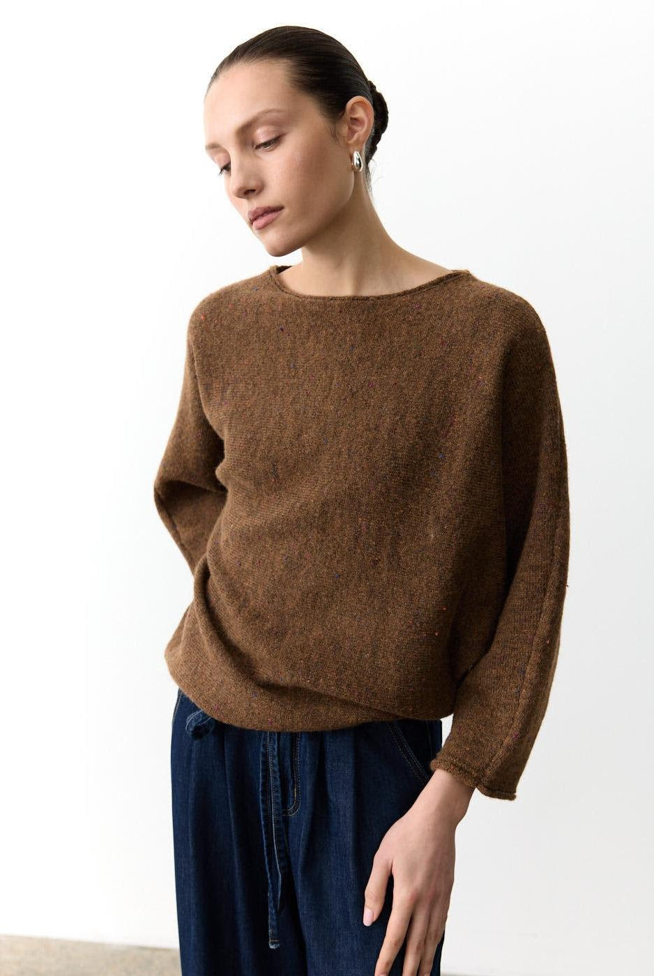 Buy Little Lies - Batwing Speckle Knit - Cinnamon by Little Lies - at Hamish + Grace