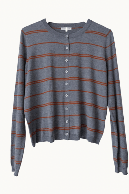 Buy Little Lies - Ellie Stripe Cardi - Charcoal|Camel by Little Lies - at Hamish + Grace