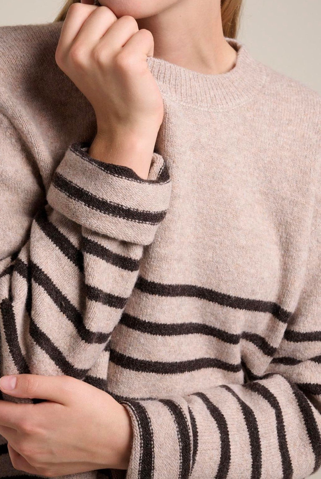Buy Little Lies - Lexie Stripe Jumper - Mocha/Brown by Little Lies - at Hamish + Grace