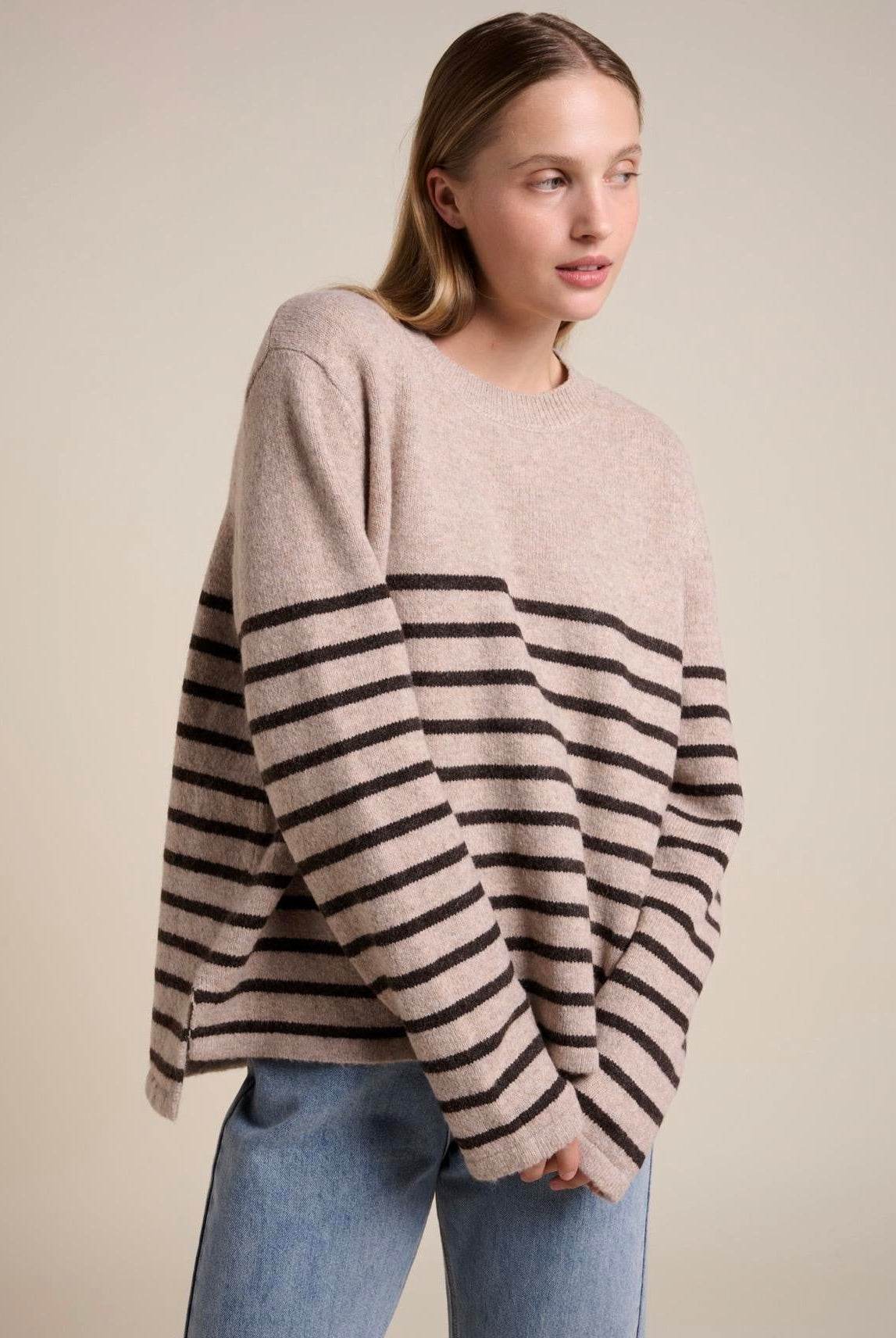 Buy Little Lies - Lexie Stripe Jumper - Mocha/Brown by Little Lies - at Hamish + Grace