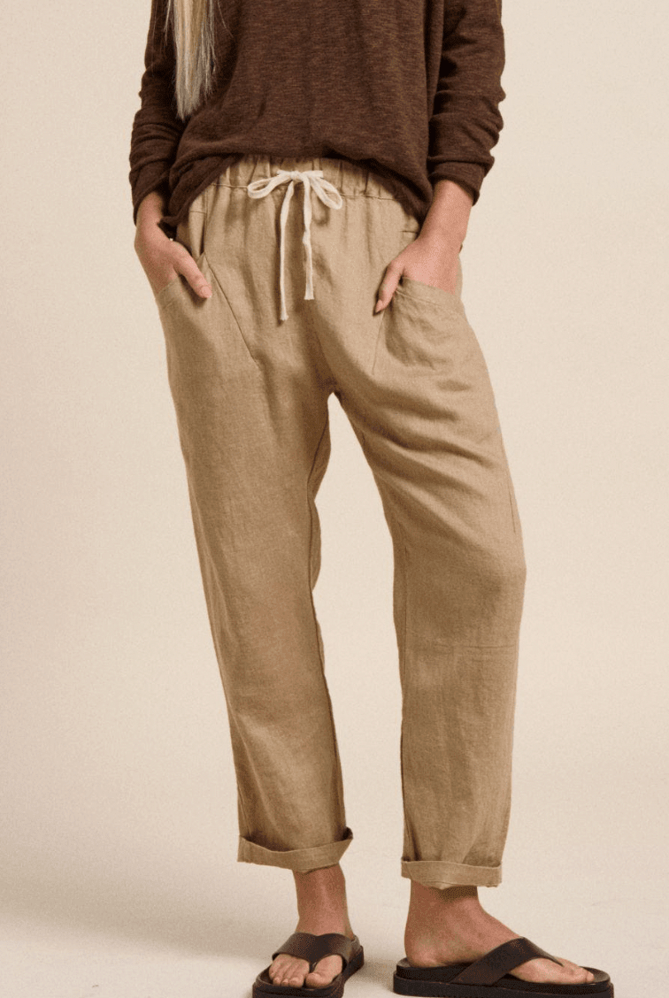 Buy Little Lies - Luxe Linen Pant – Camel by Little Lies - at Hamish + Grace